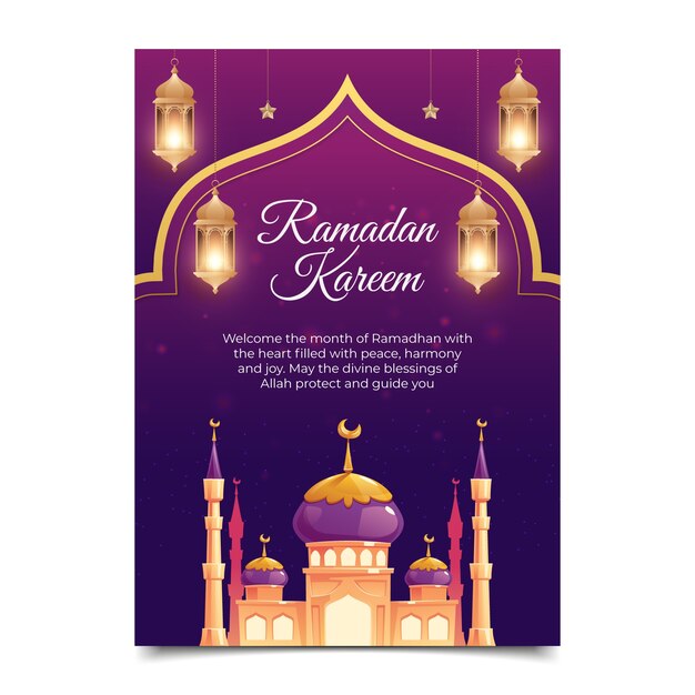 Realistic ramadan greeting card