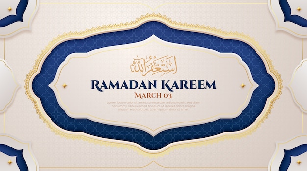 Realistic ramadan horizontal banner template