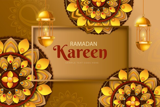 Realistic ramadan kareem background