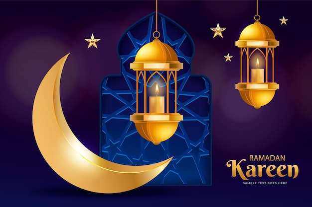 Realistic ramadan kareem illustration