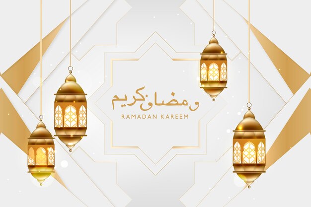 Realistic ramadan kareem illustration