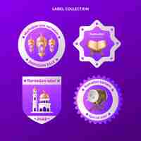 Free vector realistic ramadan labels collection