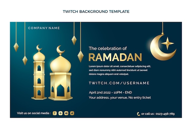 Free vector realistic ramadan twitch background