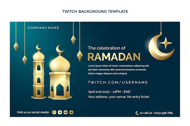 Realistic ramadan twitch background