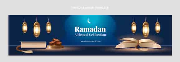 Free vector realistic ramadan twitch banner