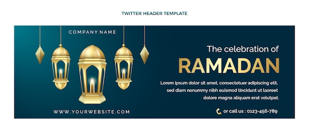 Realistic ramadan twitter header