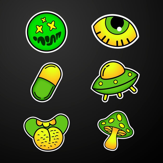 realistic rave sticker design