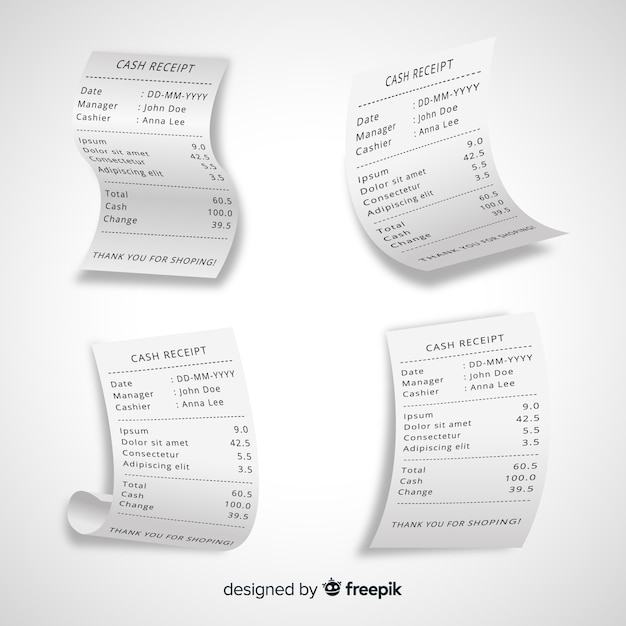 Free vector realistic receipt template