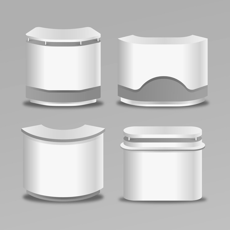 Free Vector realistic reception counter tables