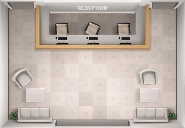 Free Vector realistic reception top view collection
