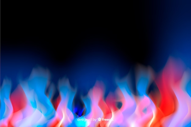 Realistic red and blue flames background