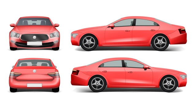 Realistic red car collection