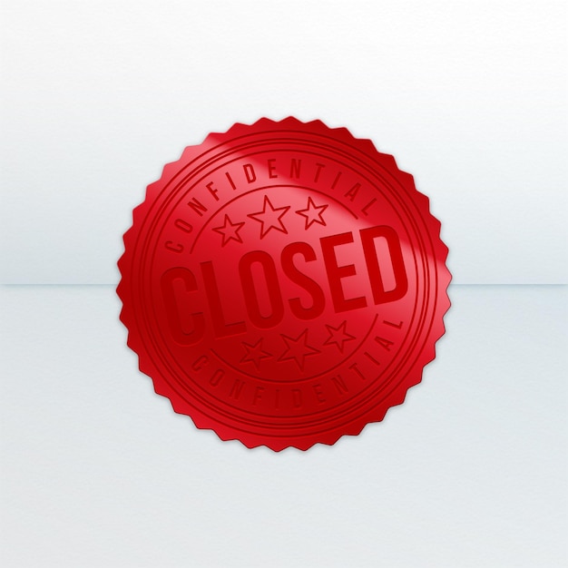 Realistic red closed seal stamp