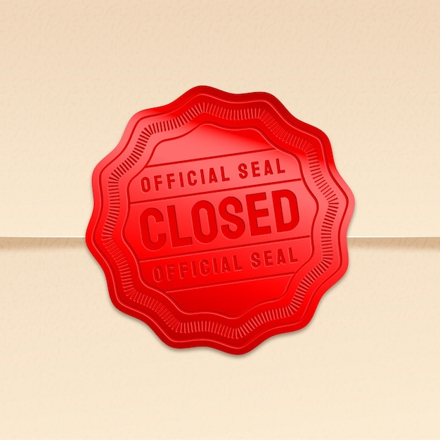 Free vector realistic red closed seal stamp