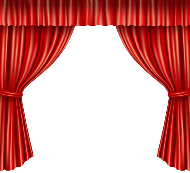 Realistic red curtain background