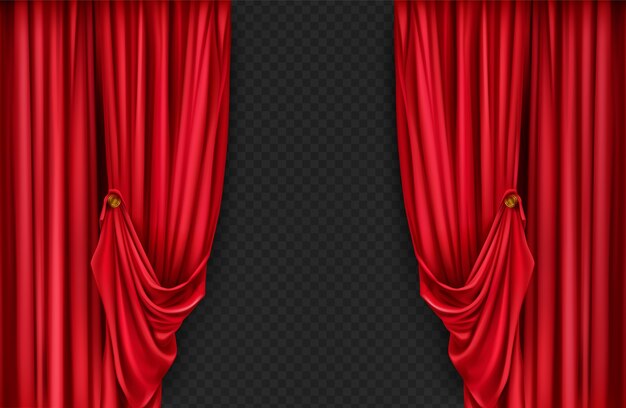 Realistic red curtains background