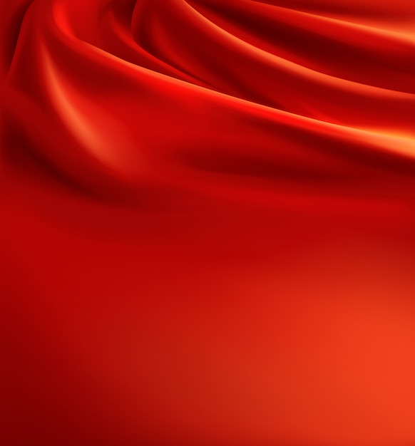 Realistic red fabric background