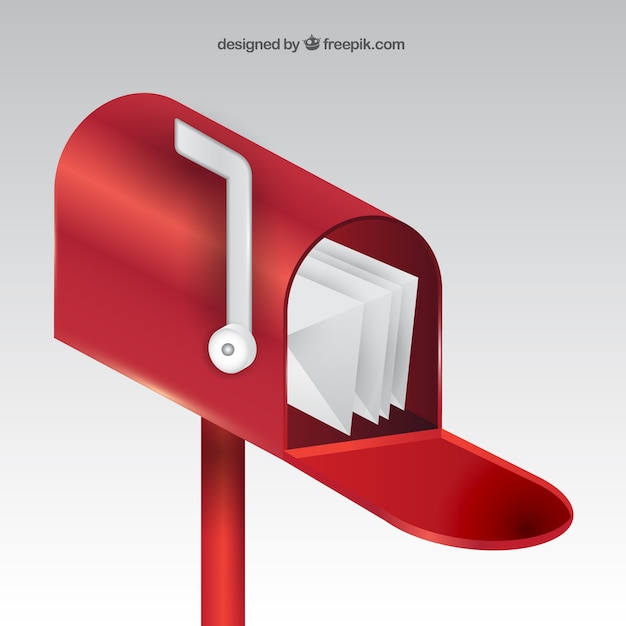 Realistic red mailbox background