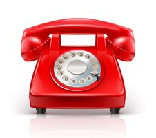 Free vector realistic red phone isolated on white