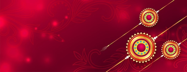 Free vector realistic red raksha bandhan background with text space