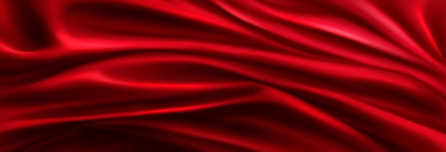 Реалистичный красный шелк вид сверху векторный фон