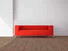 Free vector realistic red sofa in room