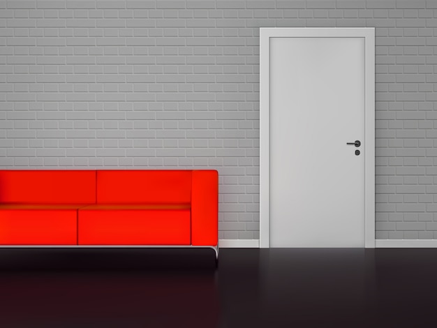 Free vector realistic red sofa