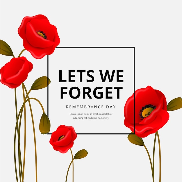 Realistic remembrance day background