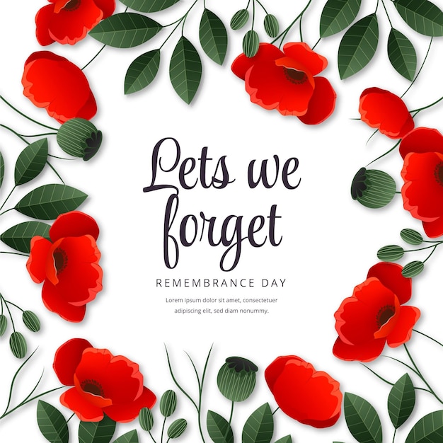 Realistic remembrance day background