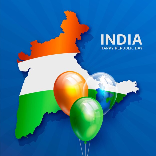 Realistic republic day illustration