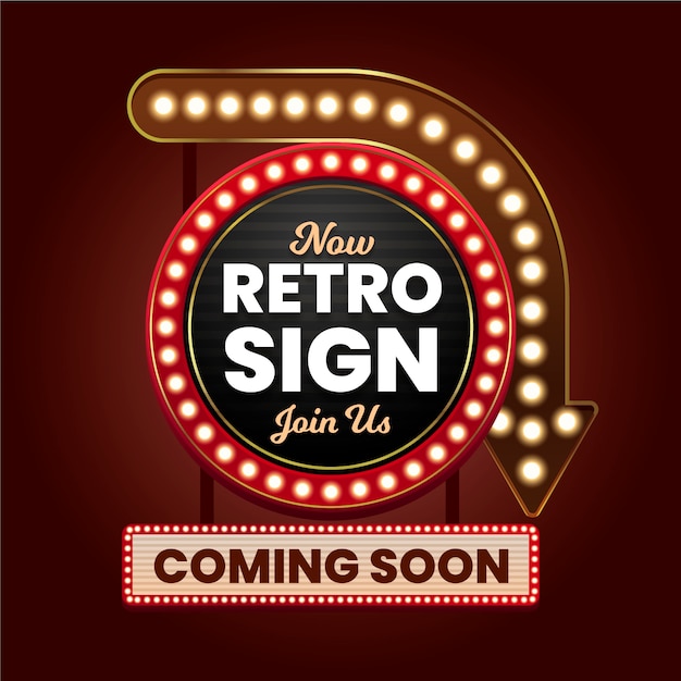Free vector realistic retro sign