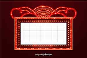 Free vector realistic retro theatre sign