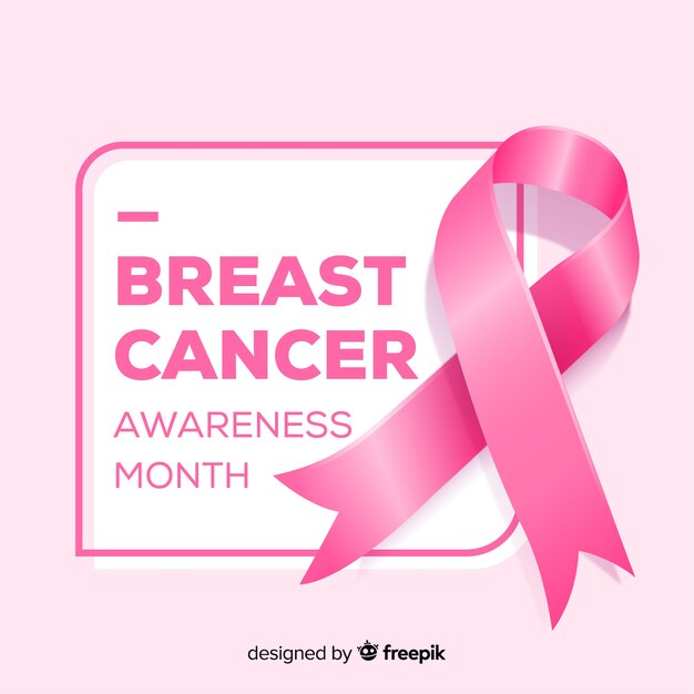 Realistic ribbon breast cancer awareness 