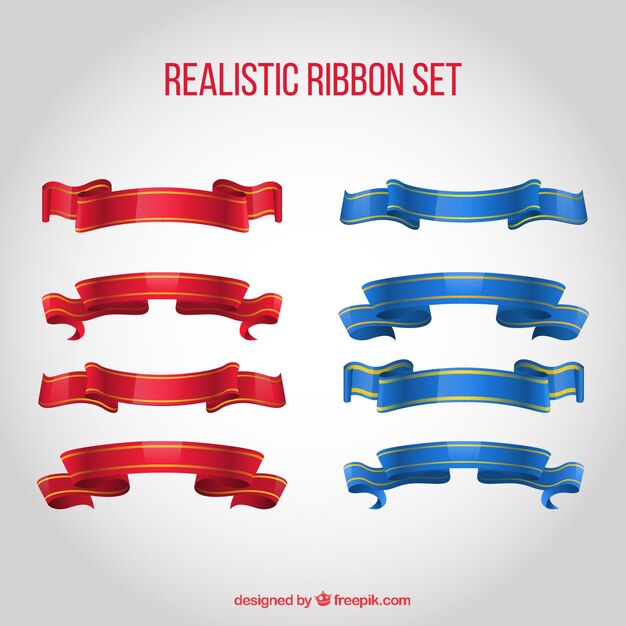 Realistic ribbons set