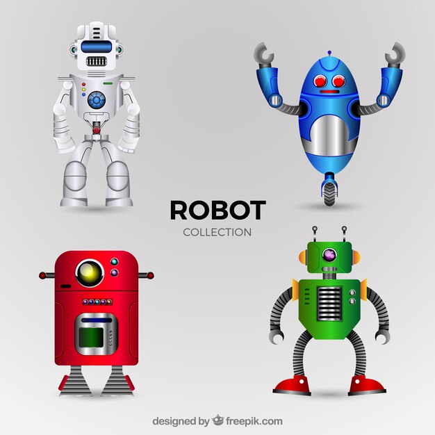 Реалистичная коллекция персонажей роботов