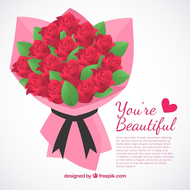 Free vector realistic rose bouquet background