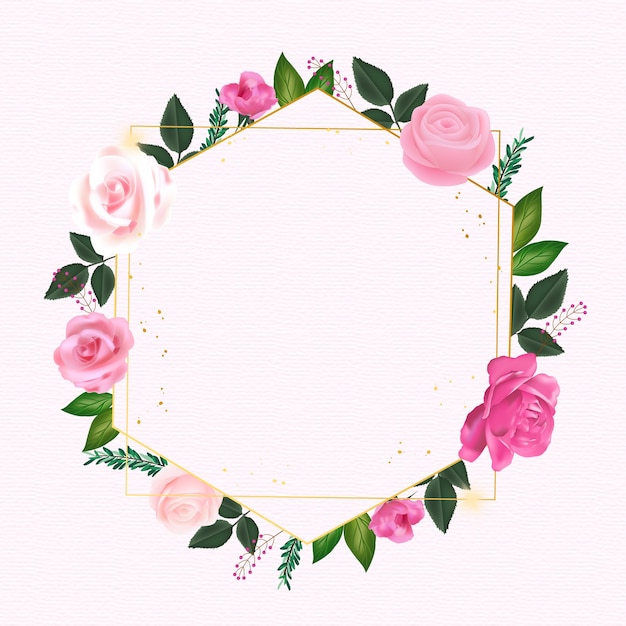 Realistic rose day frame illustration