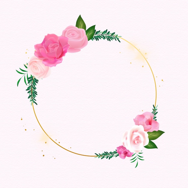 Realistic rose day frame illustration