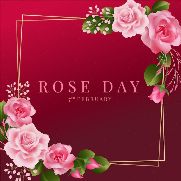 Vettore gratuito illustrazione realistica del giorno della rosa