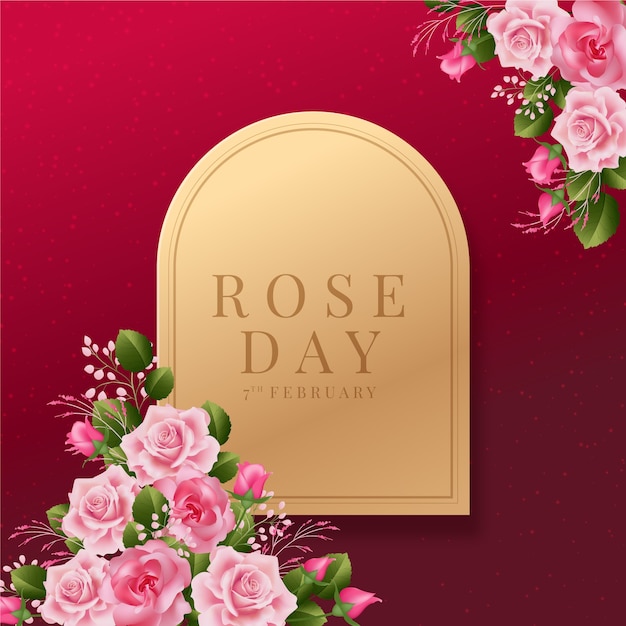 Free vector realistic rose day illustration