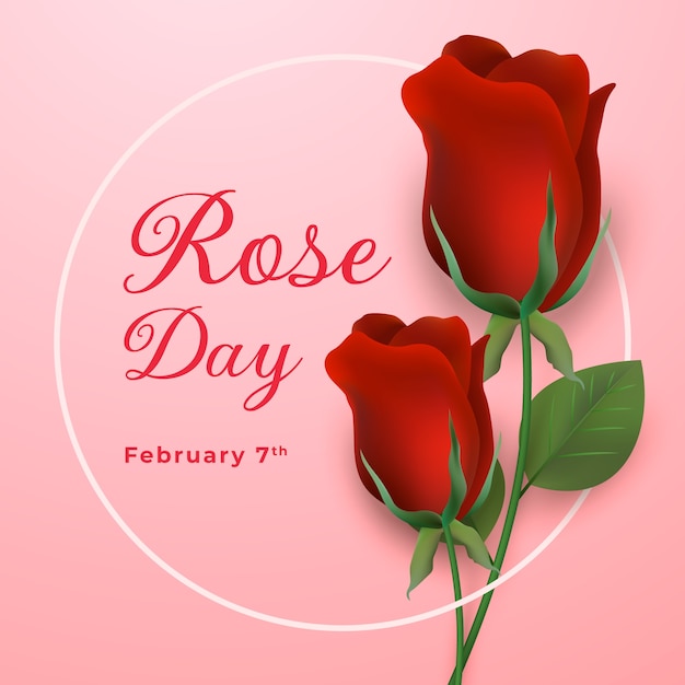 Vettore gratuito illustrazione realistica del giorno della rosa