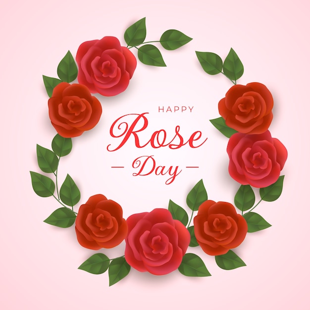 Free vector realistic rose day illustration