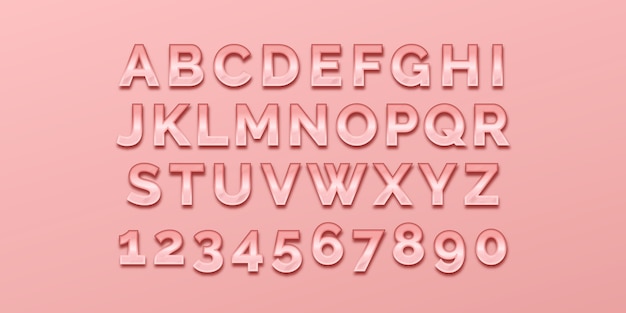 Реалистичный дизайн алфавита из розового золота
