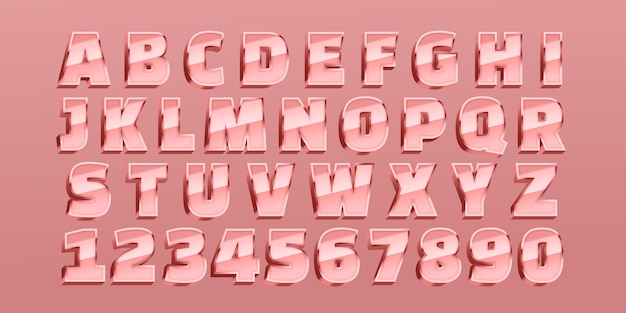 Free vector realistic rose gold alphabet design