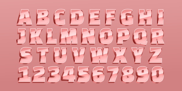 realistic rose gold alphabet design