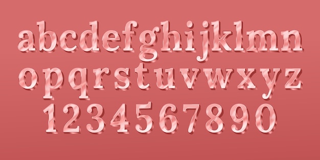 Realistic rose gold alphabet
