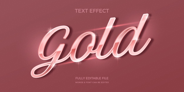 Free vector realistic rose gold text effect design