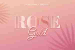 Free vector realistic rose gold text effect