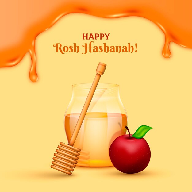 Realistic rosh hashanah concept