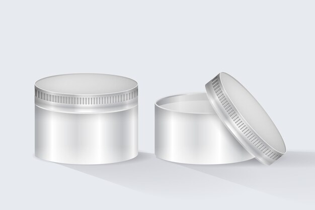 Realistic round box mockup illustration